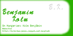 benjamin kolm business card
